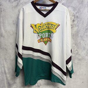 Vintage Kobe Hockey Jersey National Sports Grill White 90s Size Large Canda